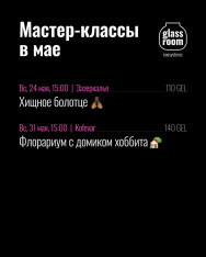 შექმენით ფლორარიუმი საკუთარი ხელით თბილისში უკვე ამ კვირას