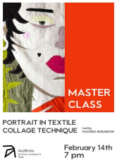 „მეგობრის პორტრეტი ტექსტილური კოლაჟის ტექნიკაში“