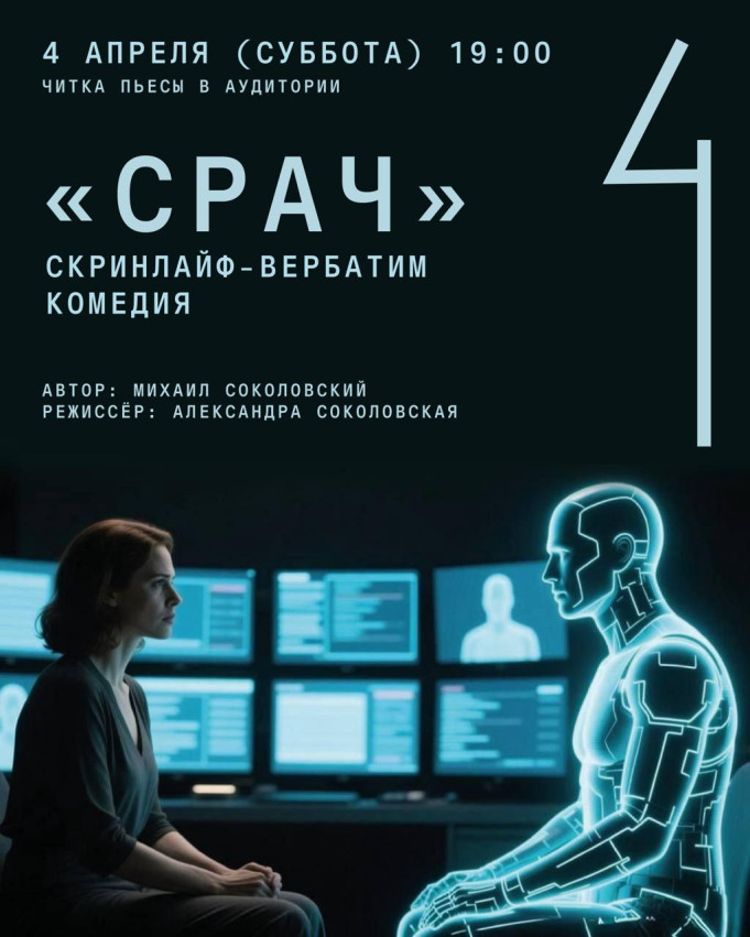 სქრინლაიფ-ვერბატიმ კომედია. პიესის კითხვა.