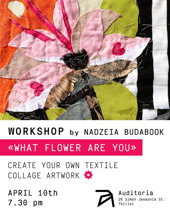 “What Flower Are You?” — a textile collage workshop by artist Nadzeia Budabook