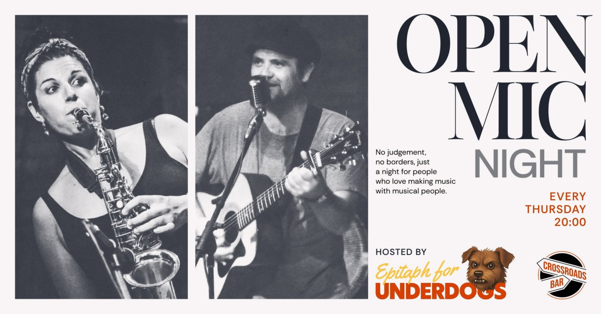 Weekly open mic night at Crossroads Bar!