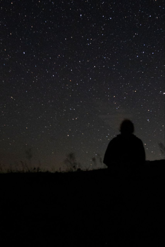 An Evening in the Mountains Under the Stars