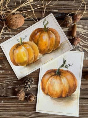 Autumn Watercolor Postcards