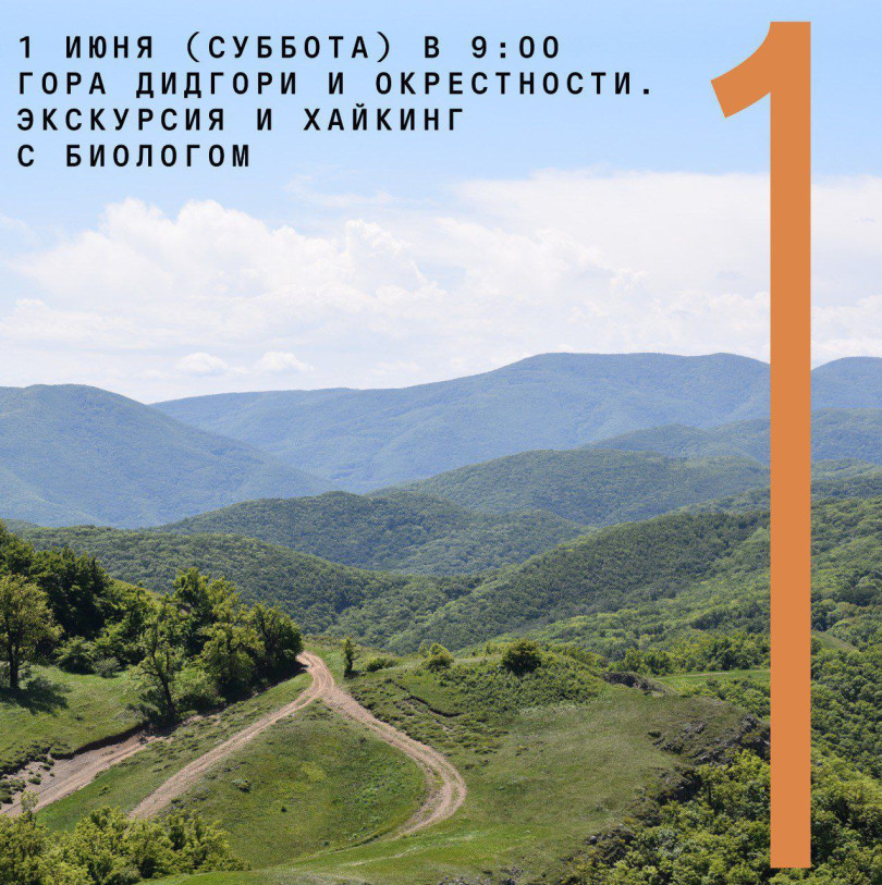 1 ივნისს (შაბათს) 09:00 საათზე ექსკურსია და ლაშქრობა ბიოლოგთან ერთად „მთა დიდგორი და მიმდებარე ტერიტორია“