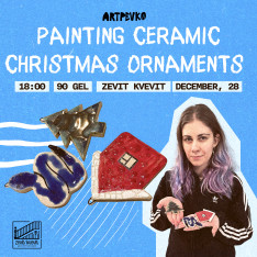 Painting ceramic Christmas ornaments