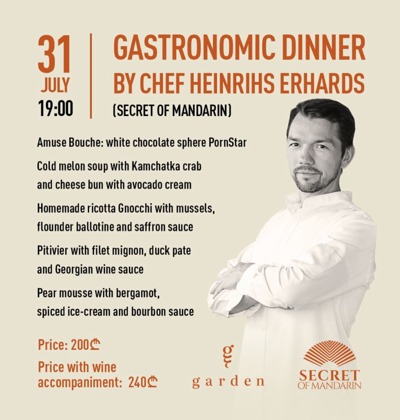 Gastronomic dinner in @g.garden.rest by Chef Heinrihs Erhards