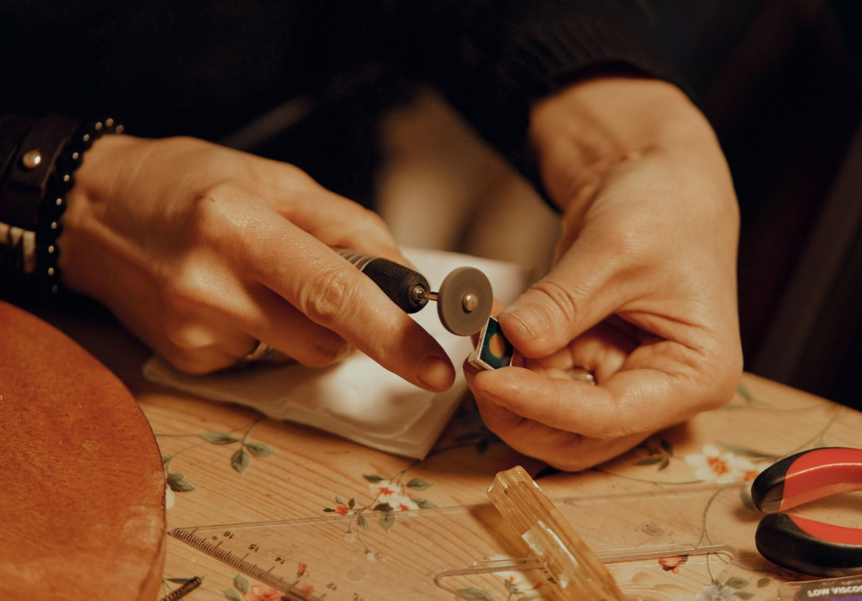 Leather and Minankari Bracelet Workshop - 1365