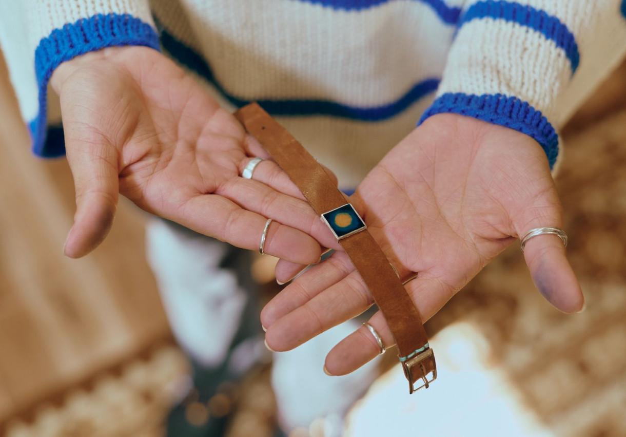 Leather and Minankari Bracelet Workshop - 1366